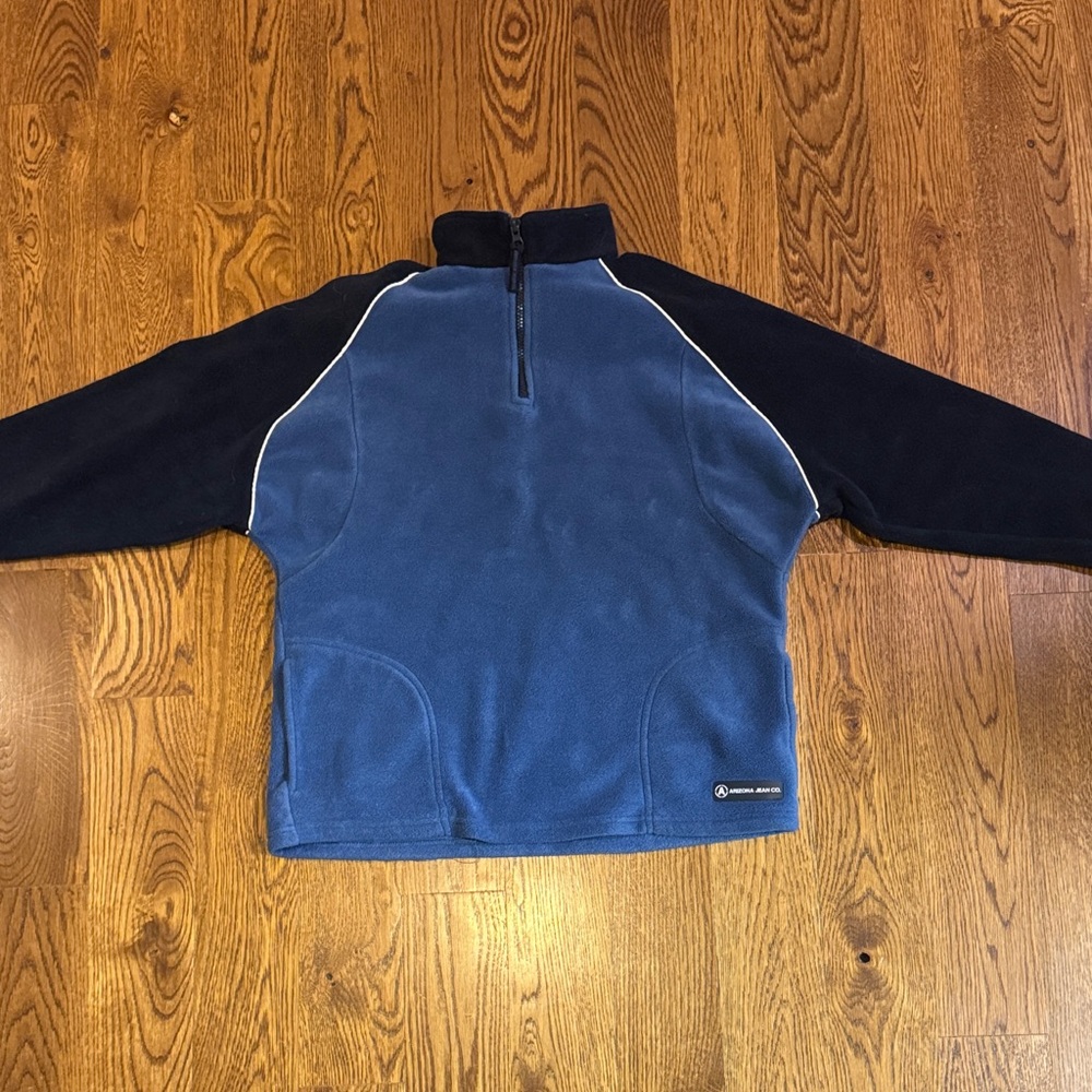 Vintage Y2K Arizona Jean Co Blue Black Color Block Quarter Zip Fleece Women’s L